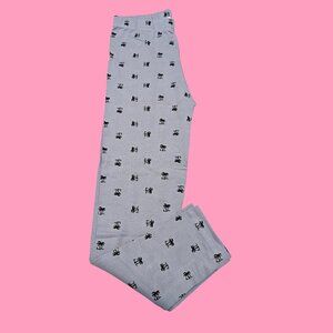 Pepco Full length Soft Cotton leggings Skinny Fit stretchy Grey Palm Trees NWOT